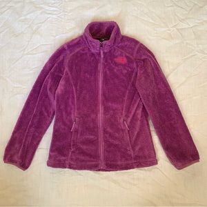 North Face girls purple fleece zip-up jacket